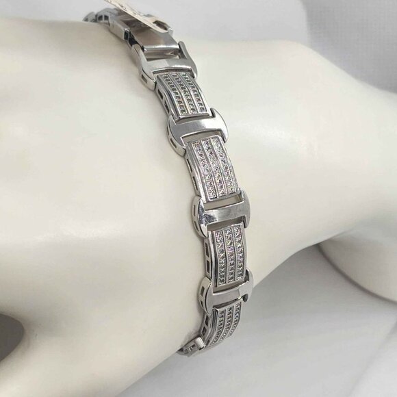 Brand New   Sterling Silver 925  Bracelet  with cubic zirconia stones - Picture 3 of 4